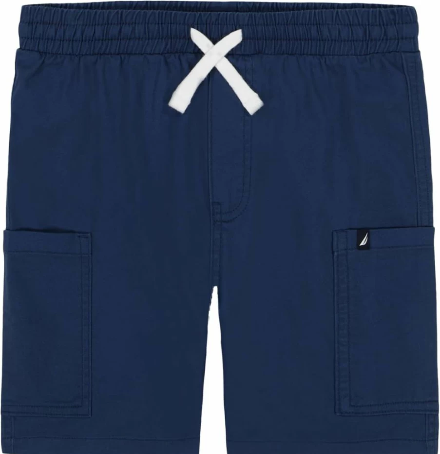 Nautica Boys' Adjustable Waist Cargo Shorts with Drawstring for Comfort and Style