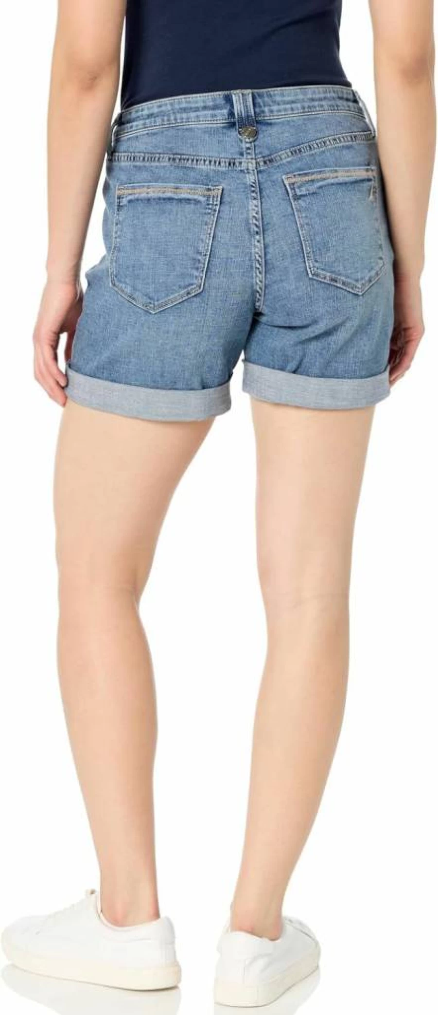 Nautica Women's Denim Shorts with Cuffed Hem for Surf and Casual Wear