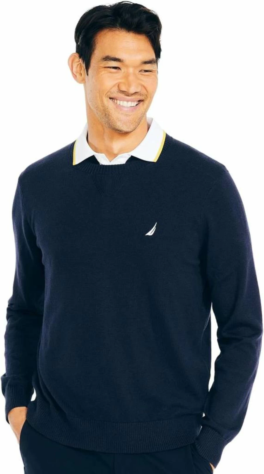 Nautica Men's Eco-Friendly Cotton Crewneck Sweatshirt – Sustainable Casual Pullover