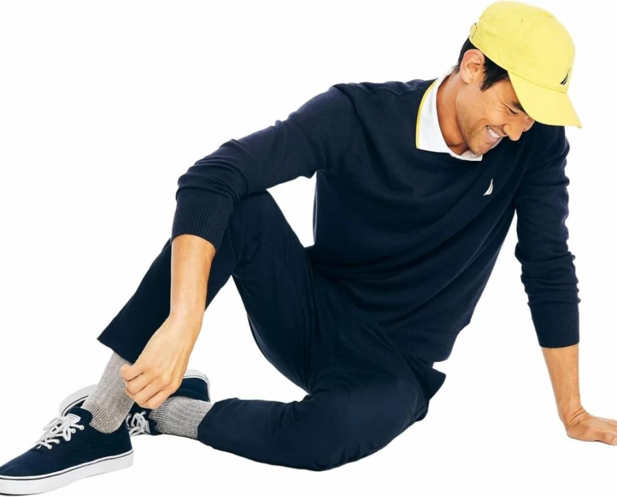 Nautica Men's Eco-Friendly Cotton Crewneck Sweatshirt – Sustainable Casual Pullover