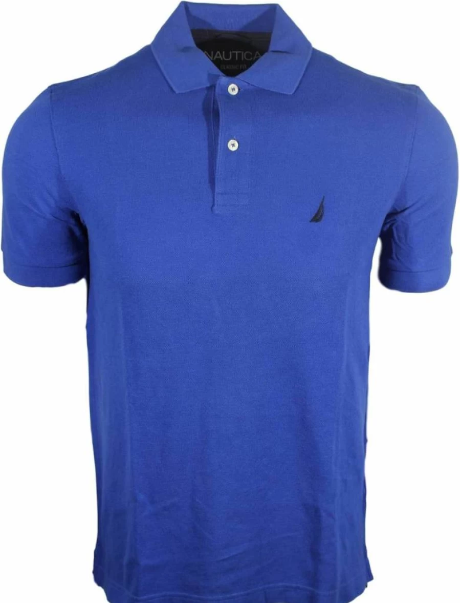 Nautica Men's Classic Fit Solid Color Short Sleeve Cotton Pique Polo Shirt for Casual Wear