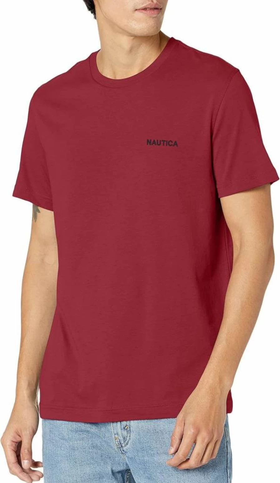 Nautica Men's Classic Solid Color Short Sleeve Crew Neck Cotton T-Shirt for Casual Wear