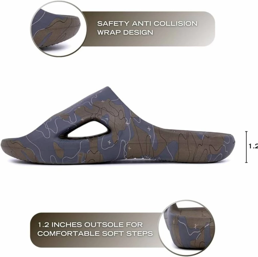 Nautica Men's Lightweight Athletic Slides - Comfortable Sport Sandals for Indoor, Outdoor & Shower Use - Durable Design for All-Day Wear