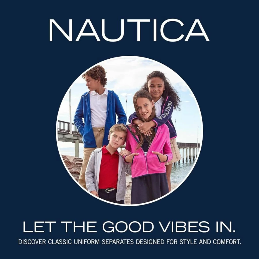 Nautica Girls' Fleece Full-Zip Hooded Sweatshirt for Kids - Warm & Stylish Winter Jacket