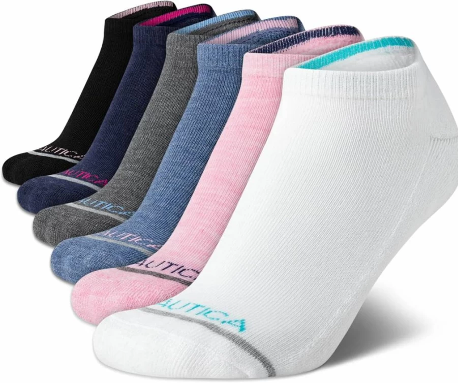 Nautica Women's Moisture-Wicking Low Cut Athletic Socks 6-Pack - Breathable Comfort Sneaker Socks for Active Lifestyle