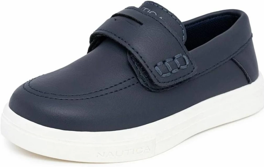 Nautica Kids' Spinnaker Boat Shoes for Boys and Girls - 2-Eye Lace Casual Loafers for Little Kids & Big Kids