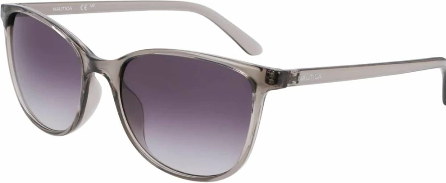 Nautica Women's N2243S Crystal Smoke Rectangular Sunglasses for Women, UV Protection, One Size Fashion Sunglasses