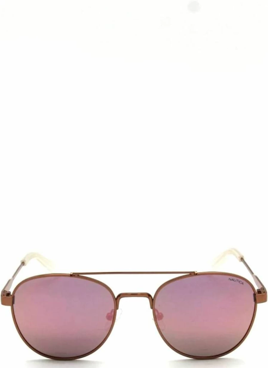 Nautica Men's N4641SP Round Polarized Sunglasses Classic Aviator Style UV Protection