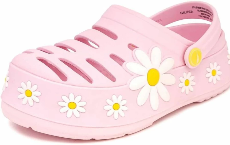 Nautica Kids Girls Platform Clogs - Waterproof Sandals for Beach, Garden, Indoor & Outdoor Slip-On Slides
