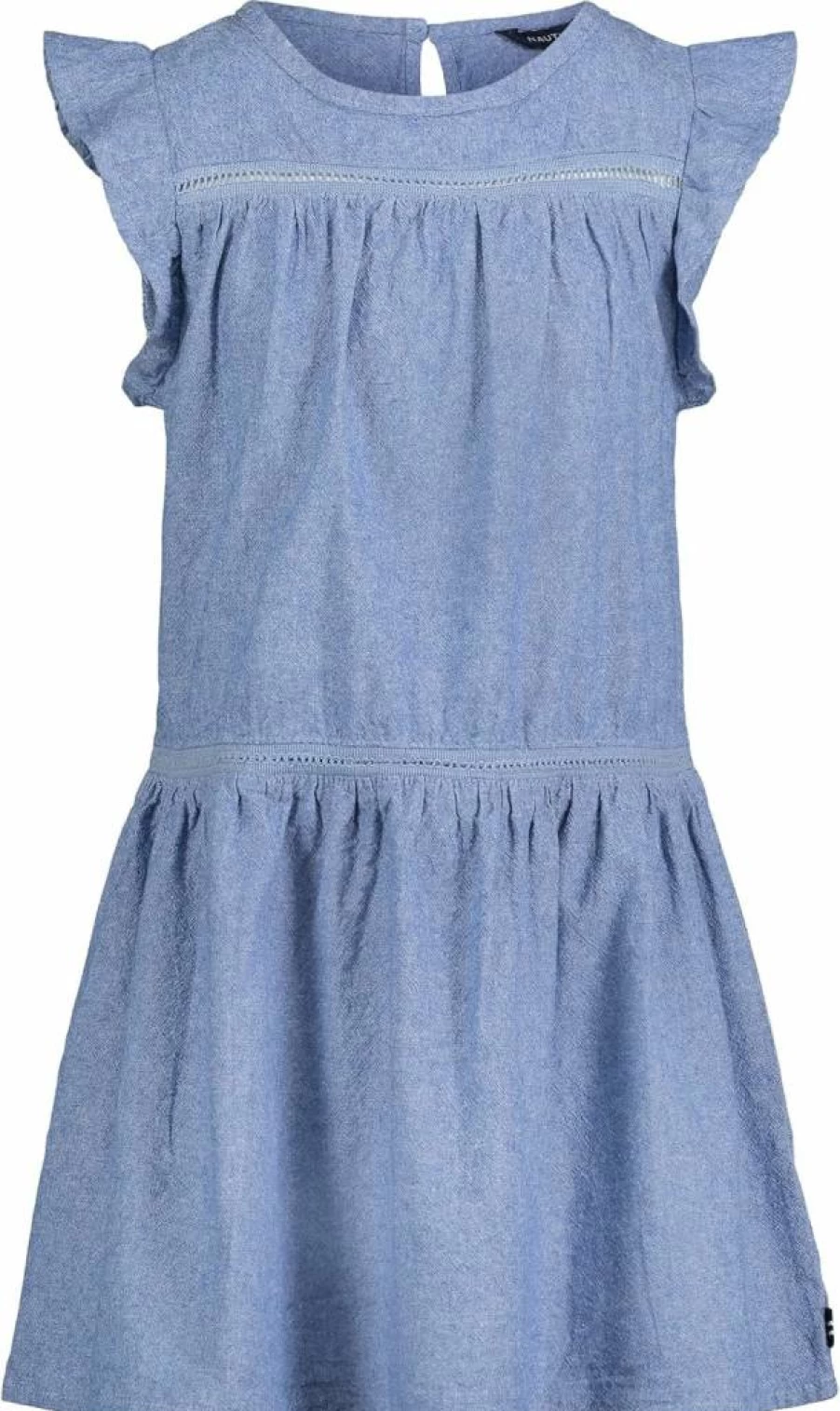 Nautica Girls' Chambray Shirt Dress for Kids - Casual Short Sleeve Summer Outfit
