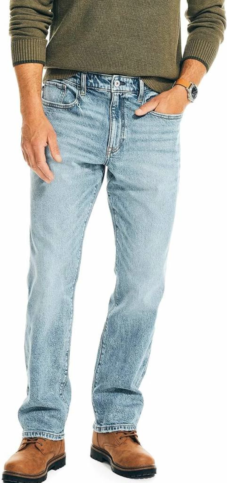 Nautica Men's Big & Tall Relaxed Fit Jeans – Comfortable Straight Leg Denim Pants for Casual Wear