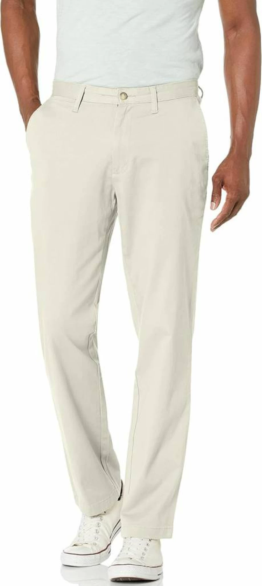 Nautica Men's Classic Fit Stretch Chino Pants - Solid Color Flat Front Deck Pant for Comfort & Style
