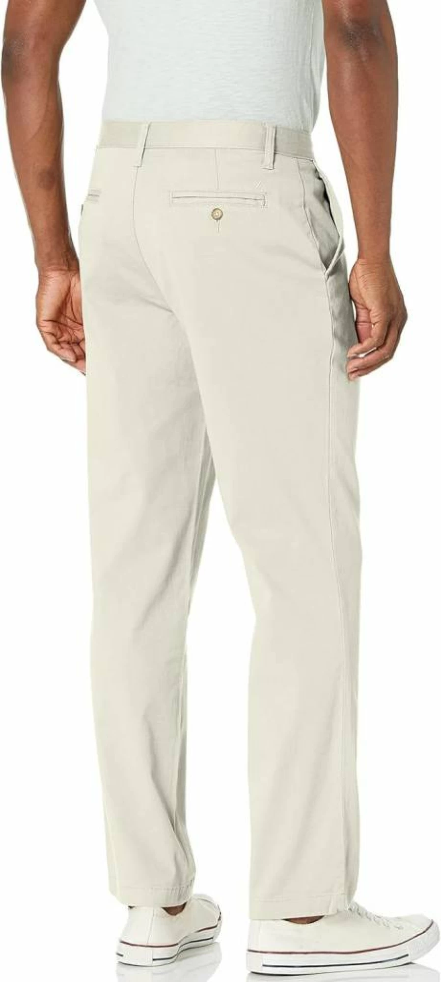 Nautica Men's Classic Fit Stretch Chino Pants - Solid Color Flat Front Deck Pant for Comfort & Style