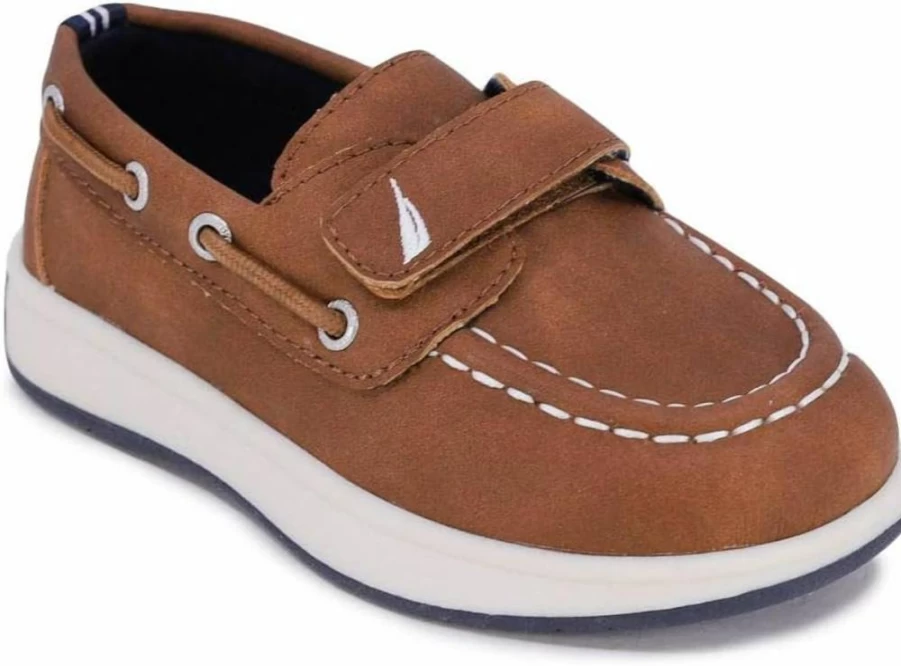 Nautica Boys' Casual Loafers with One Strap - Comfortable Boat Shoes for Toddler & Little Kids