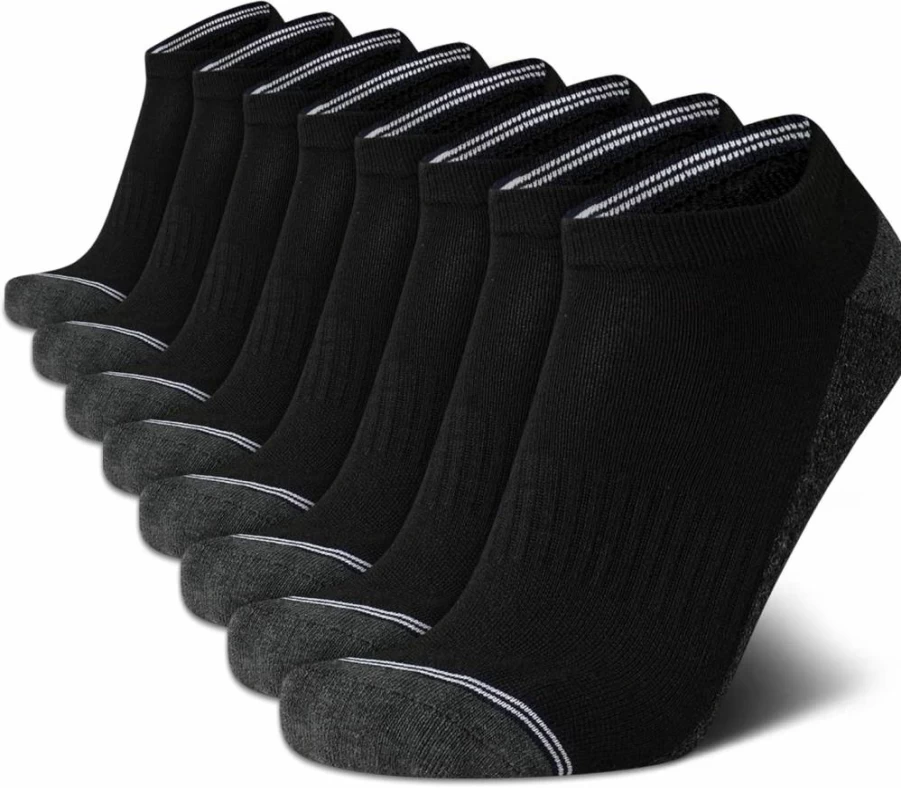 Nautica Men's 8-Pack Low Cut Athletic Socks - Soft Stretch Cushioned Ankle Socks for Sports & Running (Size 6-12.5)