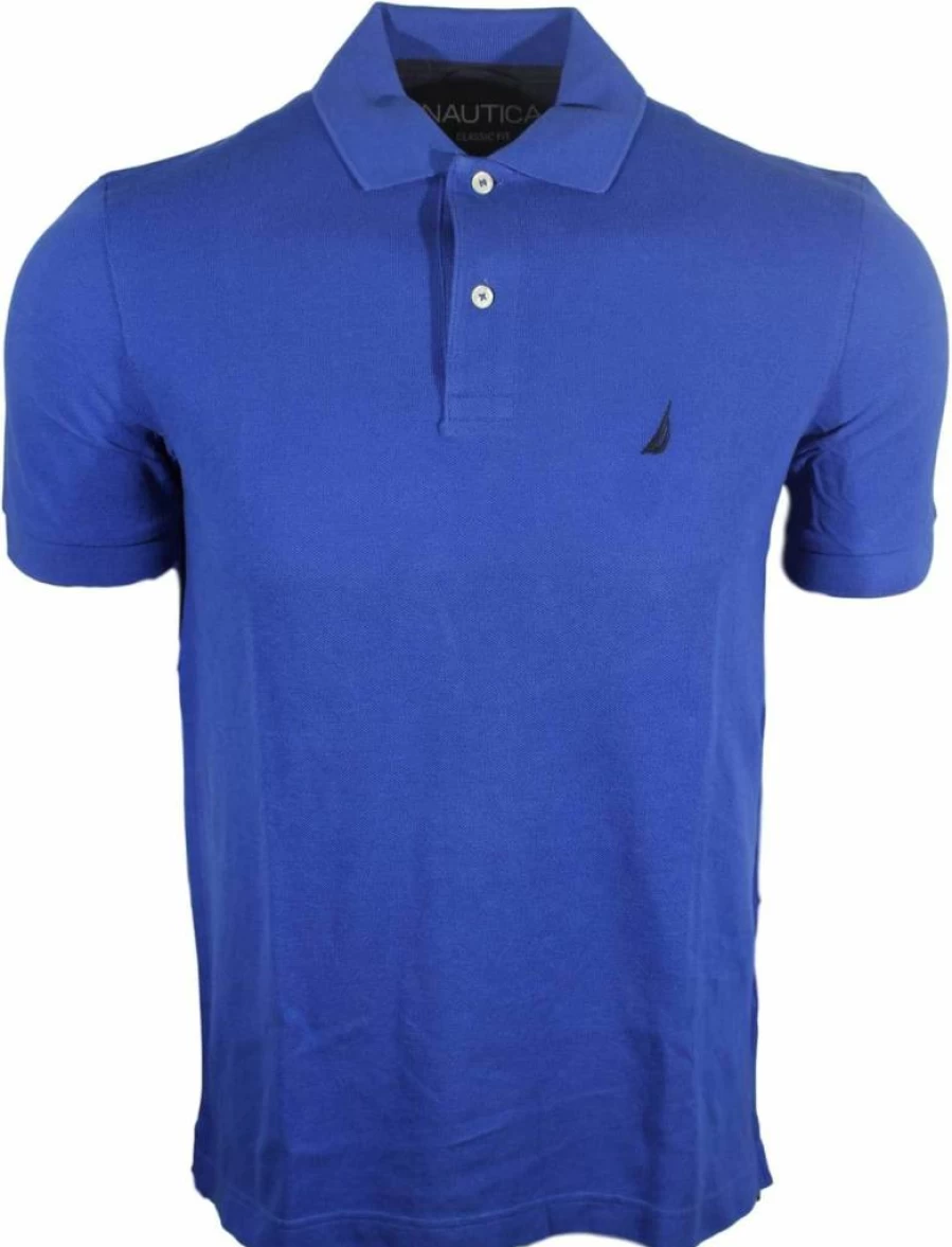 Nautica Men's Classic Fit Solid Color Short Sleeve Cotton Pique Polo Shirt for Casual Wear