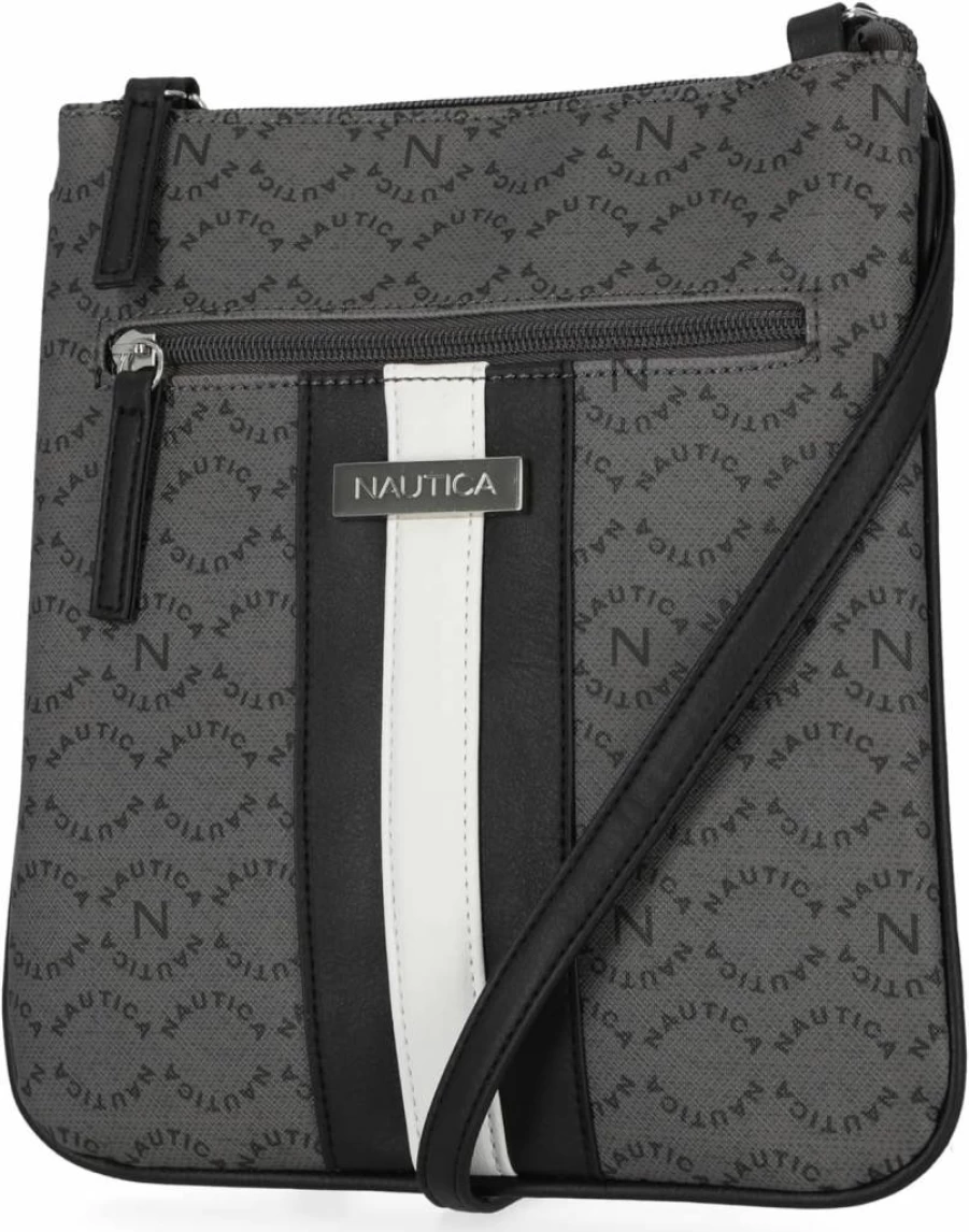 Nautica Signature Jacquard Crossbody Bag - Stylish Lakeside Design for Men & Women