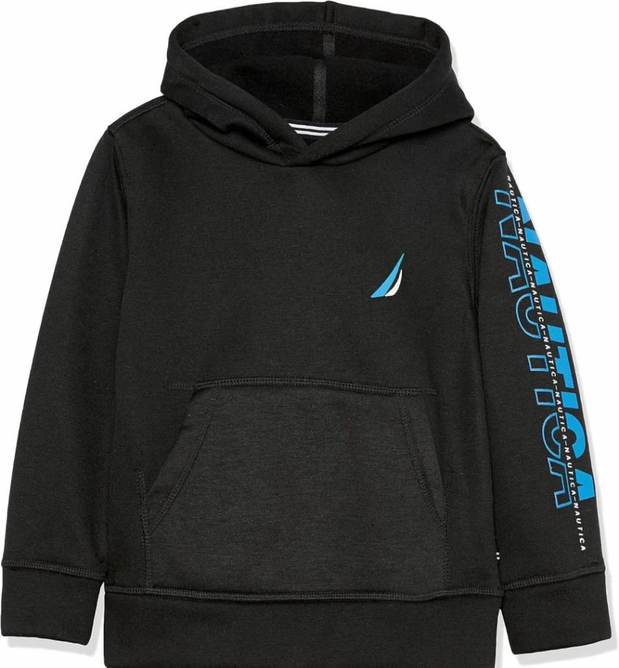 Nautica Boys' Comfortable Fleece Hoodie - Soft Long Sleeve Pullover with Relaxed Fit for Kids