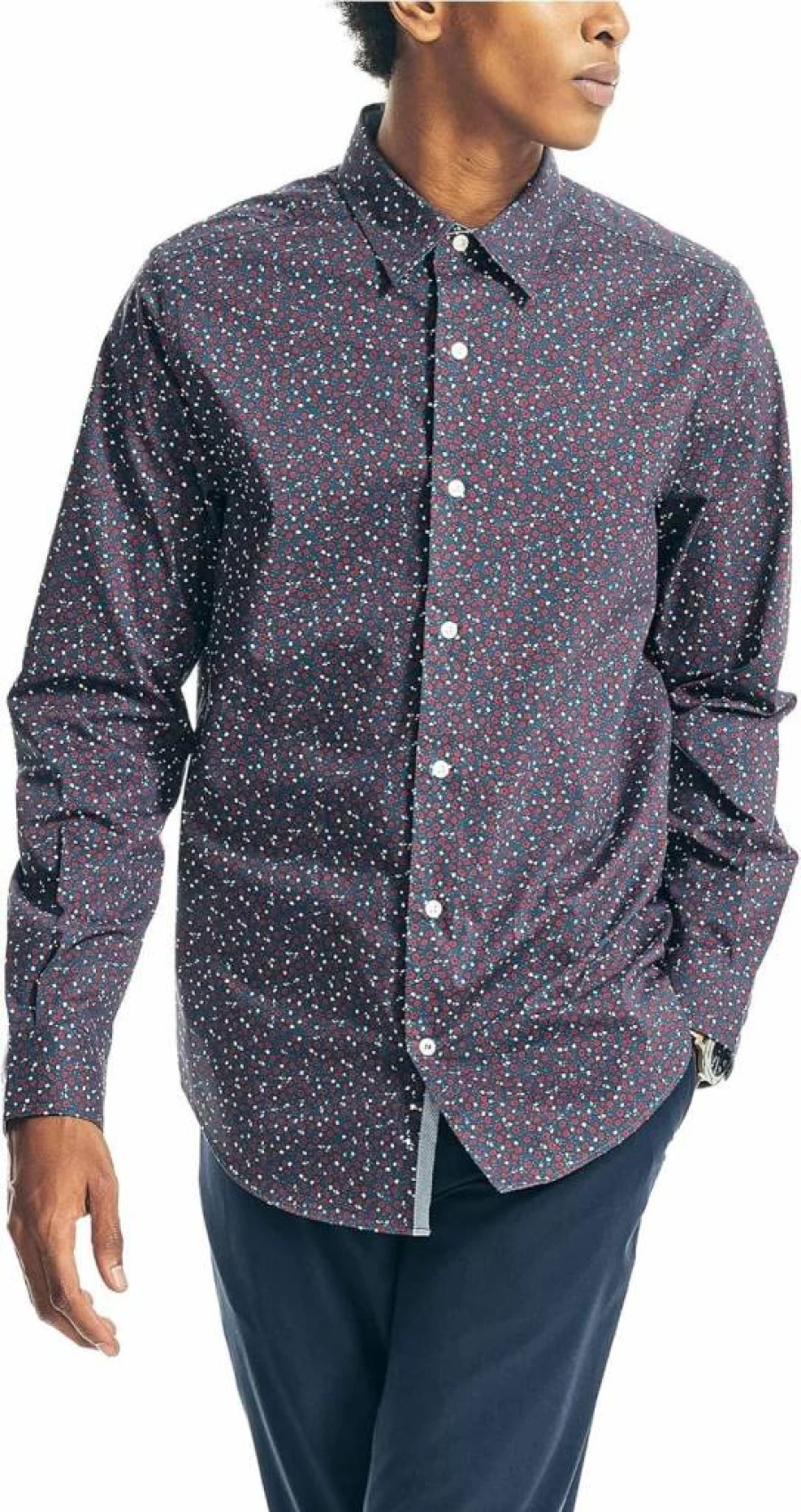 Nautica Men's NavTech Printed Short Sleeve Casual Shirt – Stylish Comfort Wear