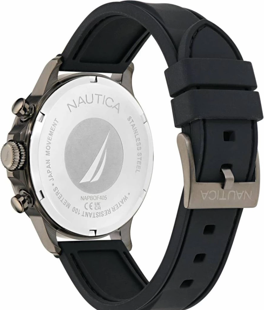 Nautica NCT Blue Ocean Men's Silicone Strap Watch - Waterproof Casual Sport Wristwatch