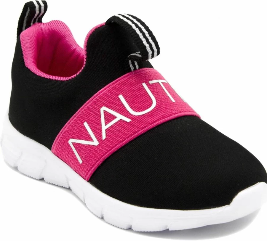 Nautica Girls' Slip-On Sneakers for Toddler & Little Kid - Lightweight Athletic Shoes for Running, Walking, Tennis & Sports