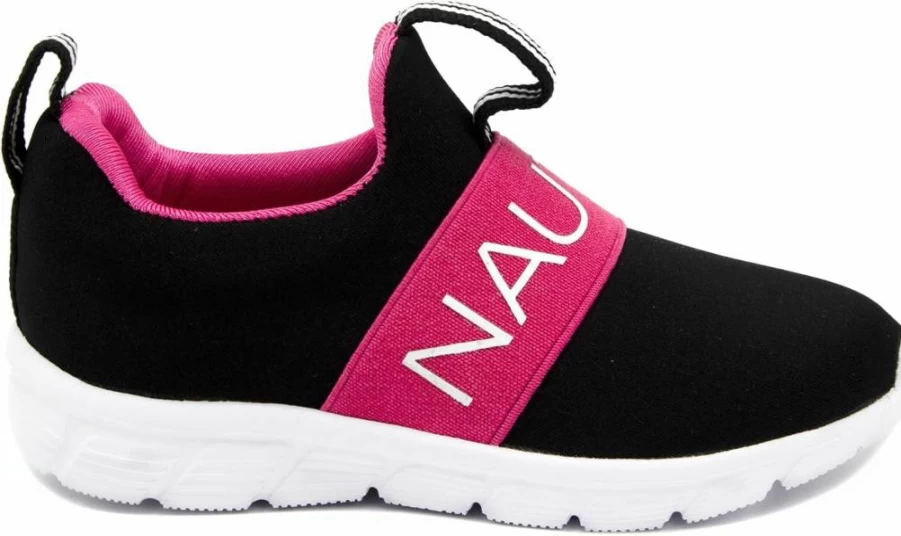 Nautica Girls' Slip-On Sneakers for Toddler & Little Kid - Lightweight Athletic Shoes for Running, Walking, Tennis & Sports