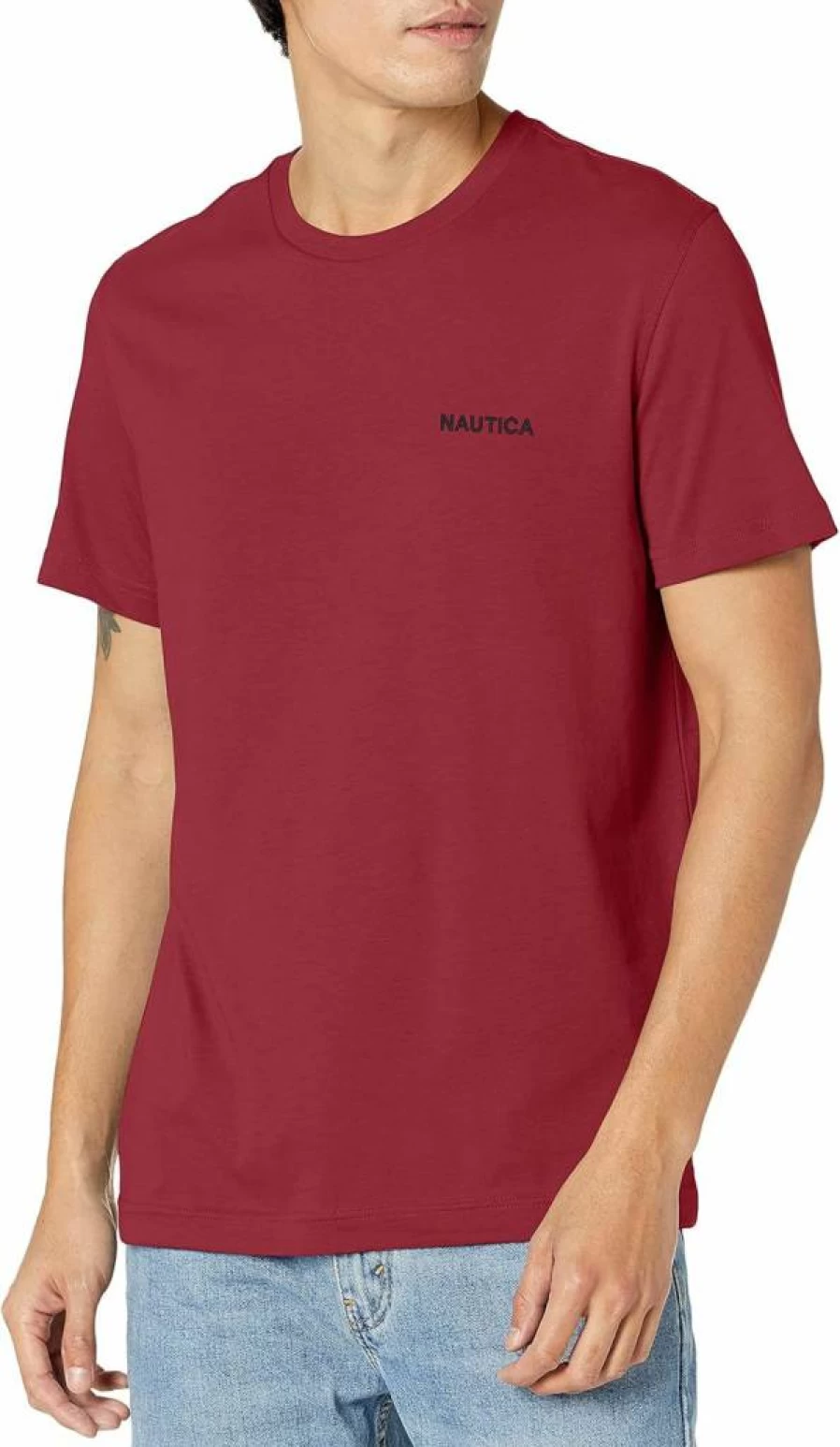 Nautica Men's Classic Solid Color Short Sleeve Crew Neck Cotton T-Shirt for Casual Wear
