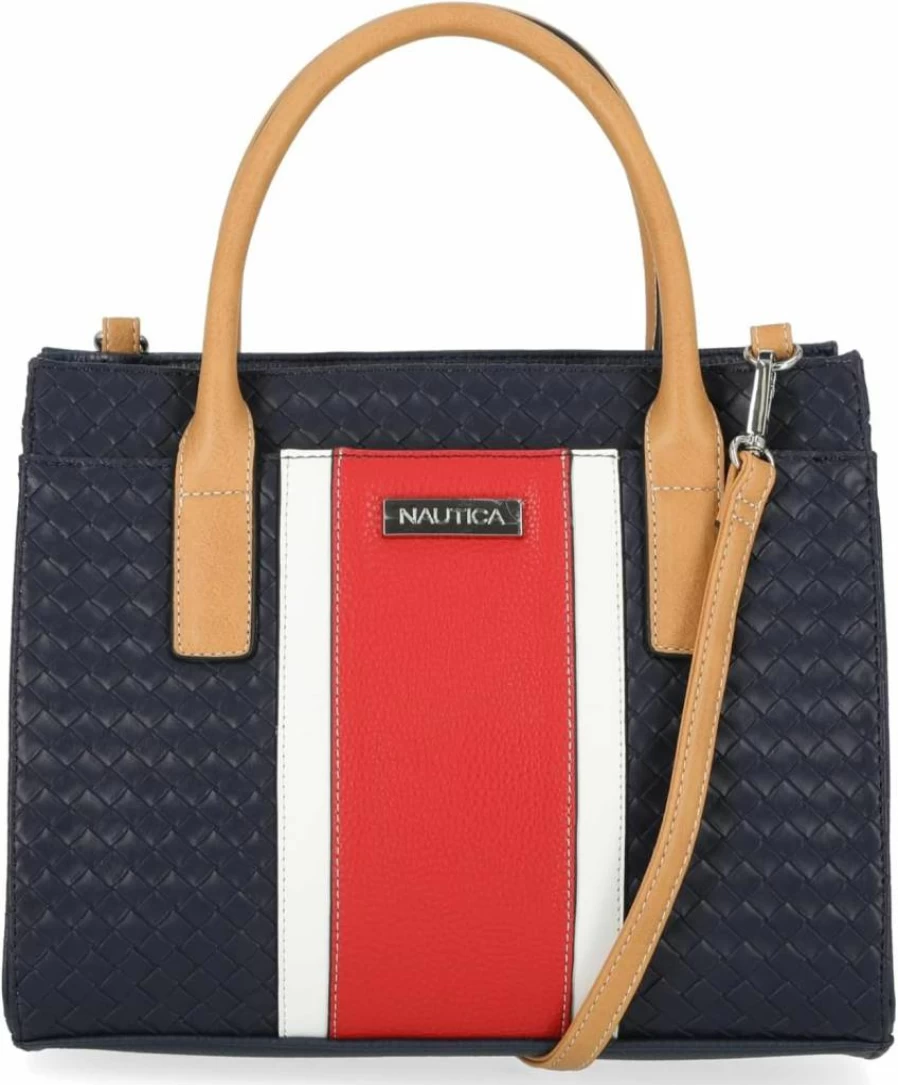 Nautica Women's Sandy Jr. Top Handle Satchel Purse with Removable Crossbody Strap - Stylish Handbag for Women