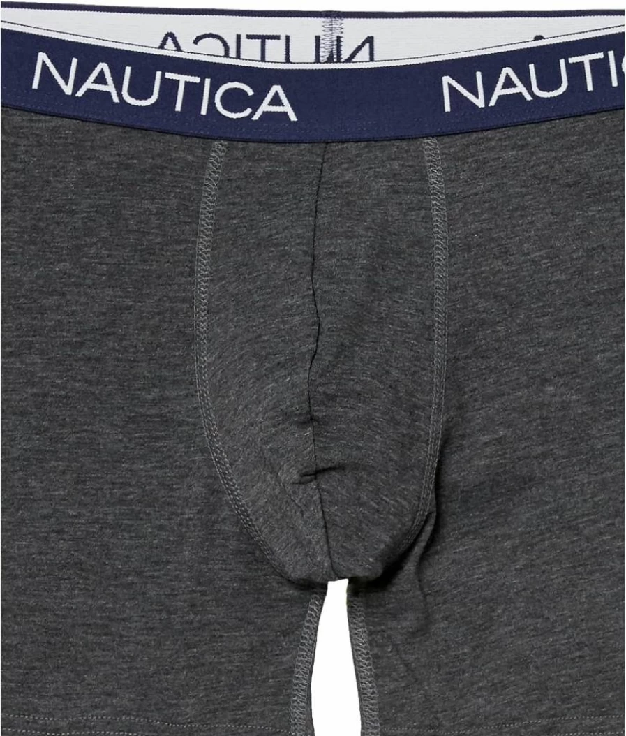 Nautica Men's 4-Pack Stretch Boxer Briefs - Soft Heather Underwear for Comfort & Support