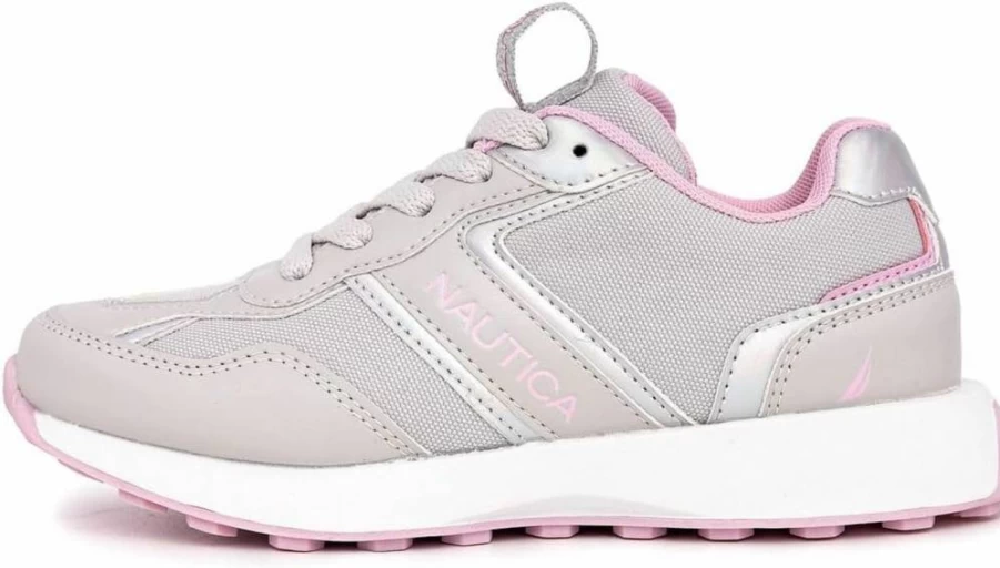 Nautica Girls' Lace-Up Sneakers - Comfortable Tennis Shoes for Toddlers, Little Kids & Big Kids (Platform/Regular) - Casual Kids Footwear