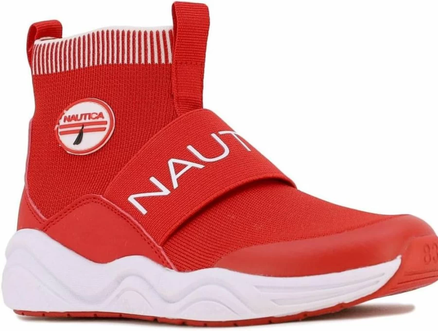 Nautica Kids Silas High-Top Sneakers with Ankle Support for Boys & Girls – Toddler, Little & Big Kid Sizes | Slip-On Sock Design