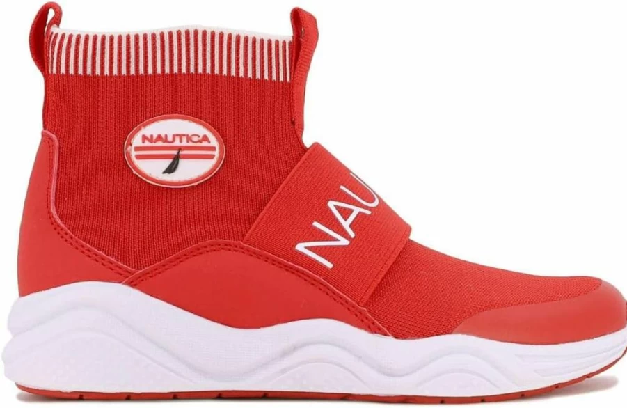 Nautica Kids Silas High-Top Sneakers with Ankle Support for Boys & Girls – Toddler, Little & Big Kid Sizes | Slip-On Sock Design