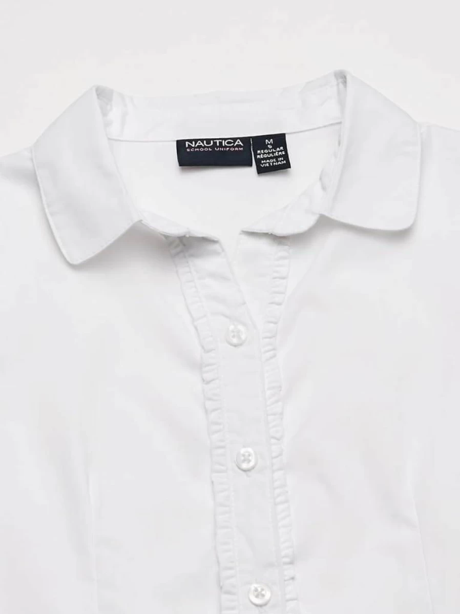 Nautica Girls' Short Sleeve Blouse | Classic Casual Top for Girls | Nautica Kids Fashion
