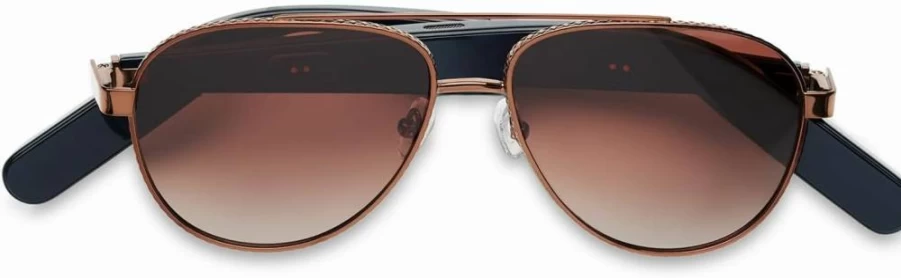 Nautica Commander Smart Sunglasses for Men & Women - Wireless Bluetooth Glasses with Open Ear Speakers, Mic, Polarized UV400 Lenses - Black & Navy Blue