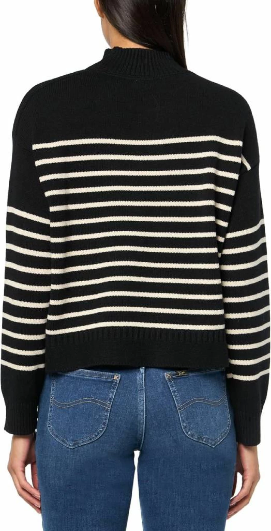 Nautica Women's Mock Neck Long Sleeve Sweater Pullover Casual Knit Top
