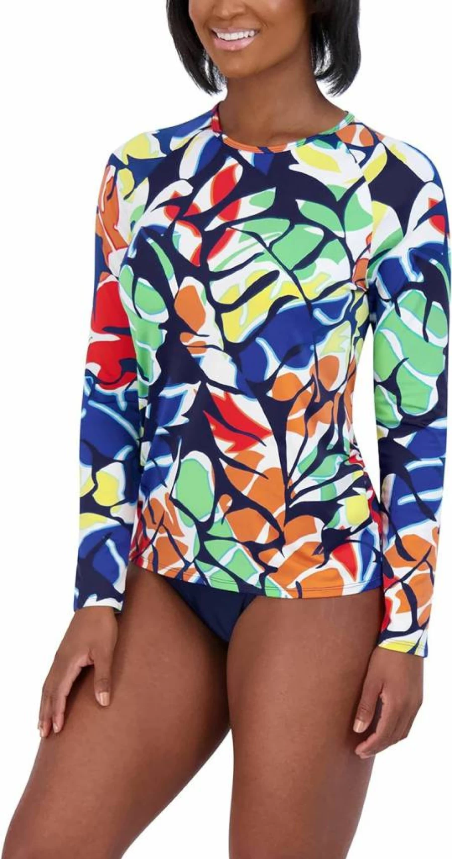 Nautica Women's Quick-Dry Rashguard with UPF Protection - Swim Shirt for Pool, Beach, Hiking, Yoga & Volleyball