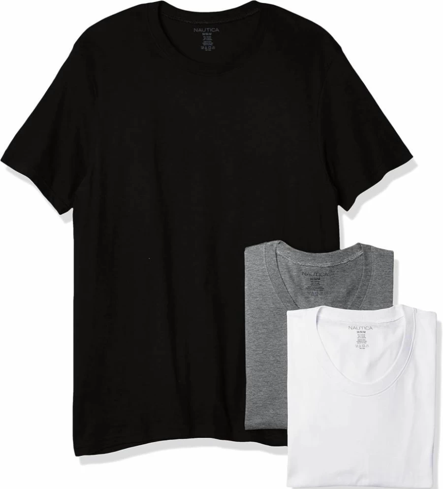 Nautica Men's 3-Pack Cotton Crew Neck T-Shirts for Casual Comfort & Style