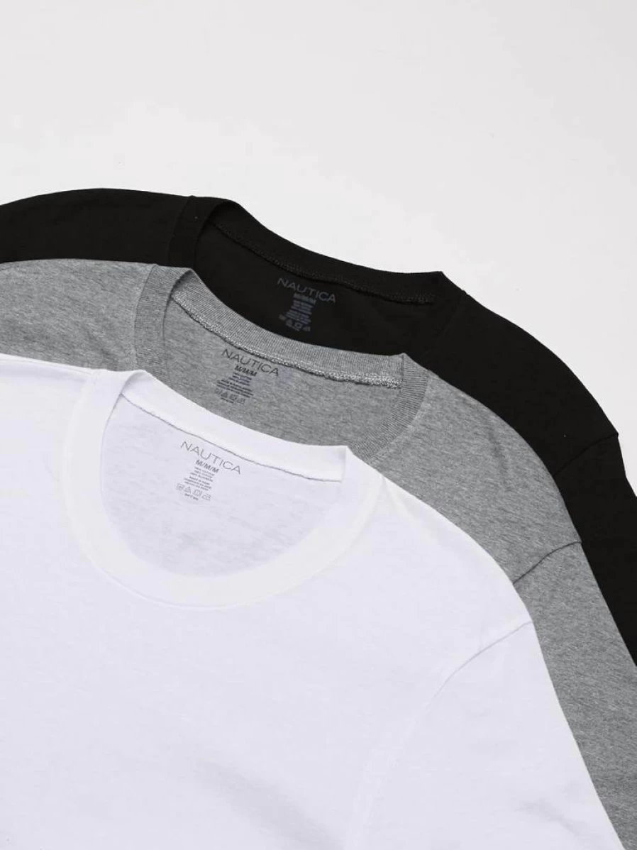 Nautica Men's 3-Pack Cotton Crew Neck T-Shirts for Casual Comfort & Style