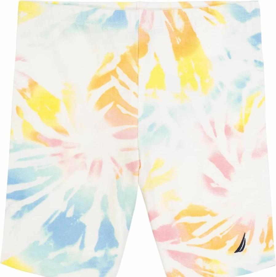Nautica Girls' Active Bike Shorts - Soft Stretchy Spandex with Comfortable Flat Waistband & Stylish Logo Design for Kids