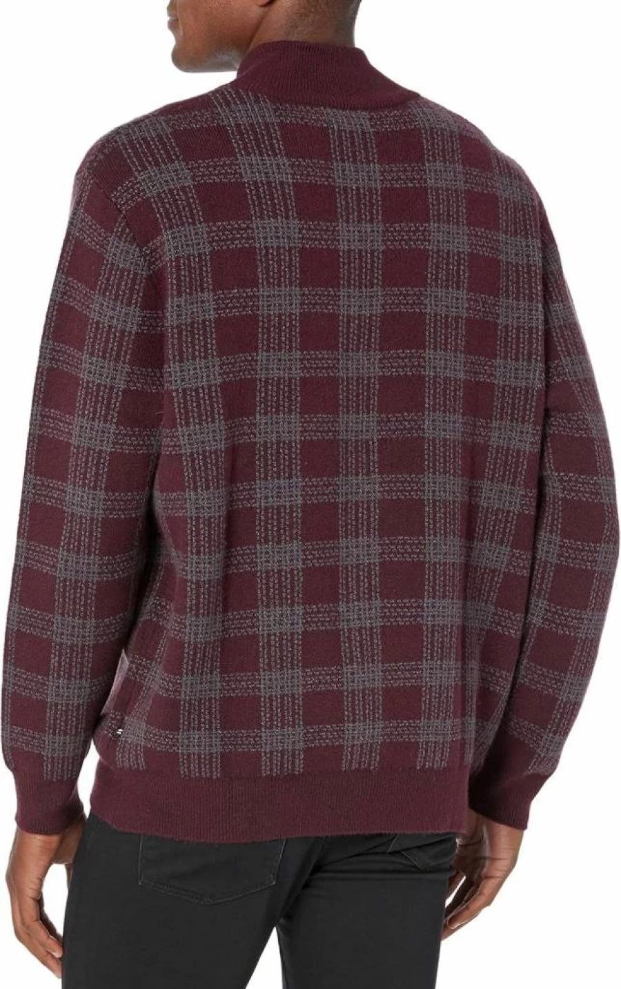 Nautica Men's Eco-Friendly Plaid Quarter-Zip Sweater – Sustainable Casual Pullover