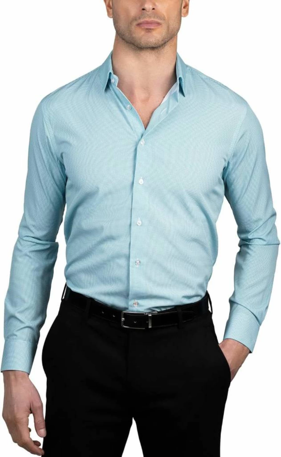 Nautica Men's Slim Fit Casual Dress Shirt - Classic Navy Blue Stylish Comfort
