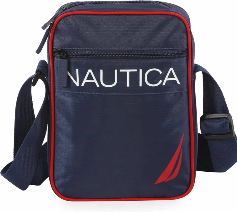 Nautica Canvas Shoulder Bag for Men - Durable Casual Crossbody Messenger Bag with Adjustable Strap