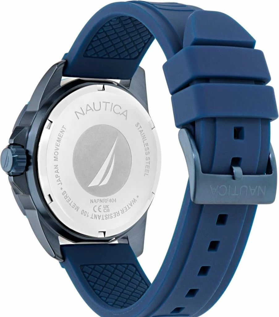 Nautica NSR Men's Silicone Strap Watch - Waterproof Casual Sport Wristwatch