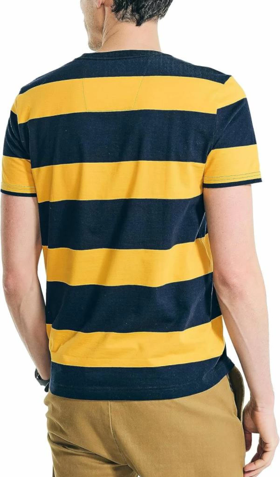 Nautica Men's Striped Classic Fit Crewneck Cotton T-Shirt for Casual Wear