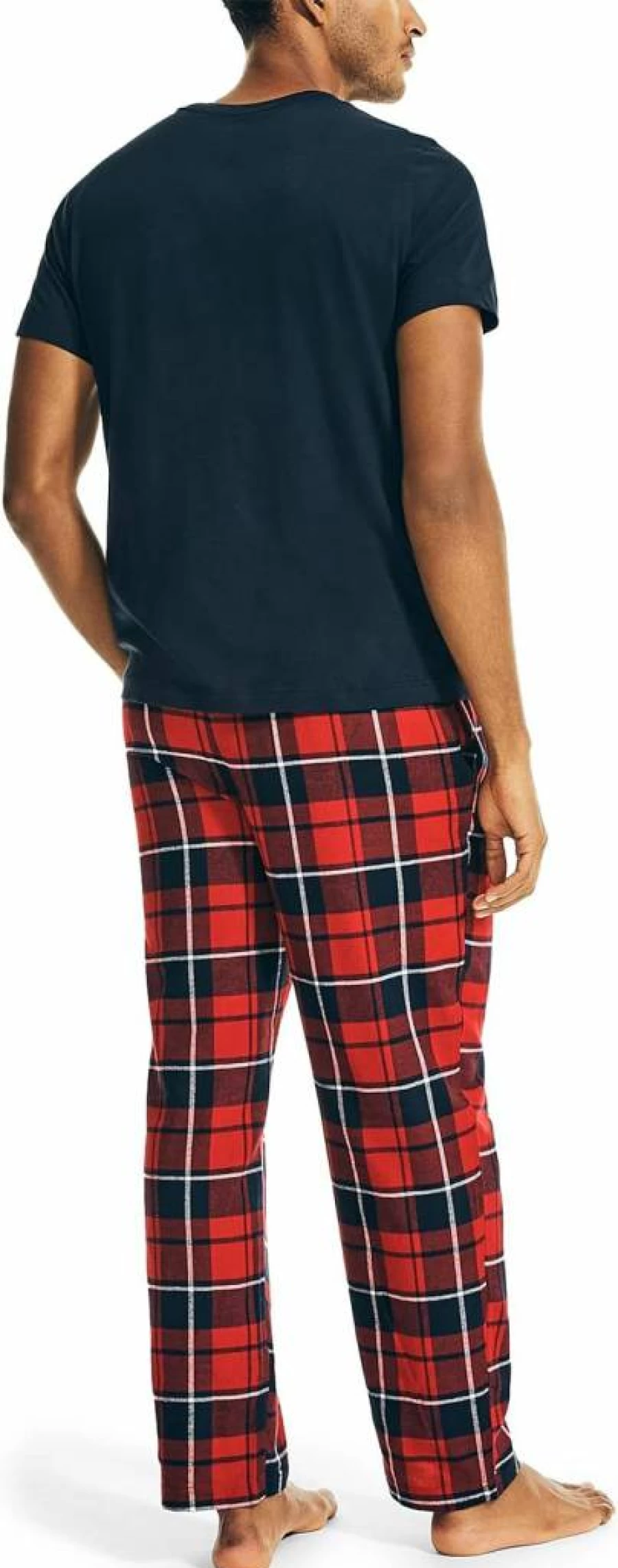 Nautica Men's Flannel Pajama Set - Soft Plaid Sleepwear for Men - Cozy Two-Piece Lounge Set