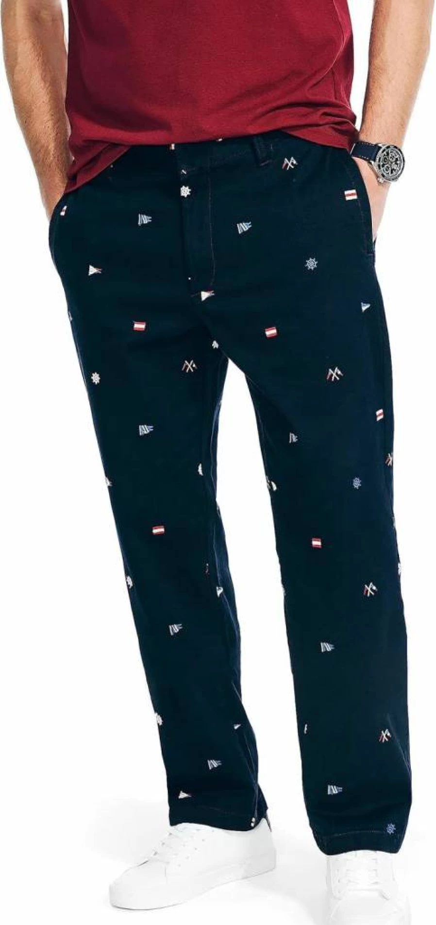 Nautica Men's Casual Printed Pants - Stylish & Comfortable Fit for Everyday Wear