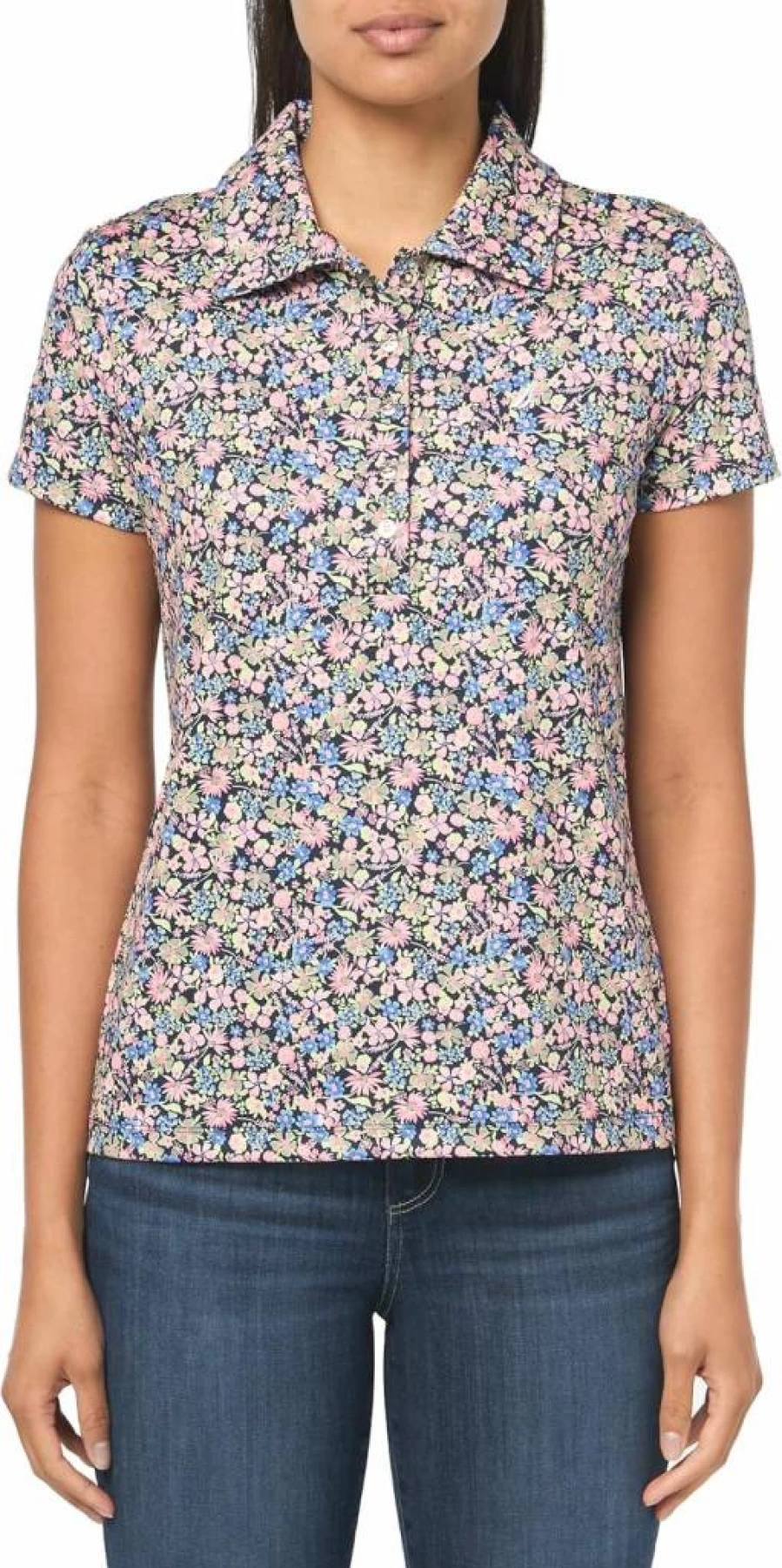Nautica Women's Soft Touch Cotton Polo Shirt - Short Sleeve Collared Top for Women