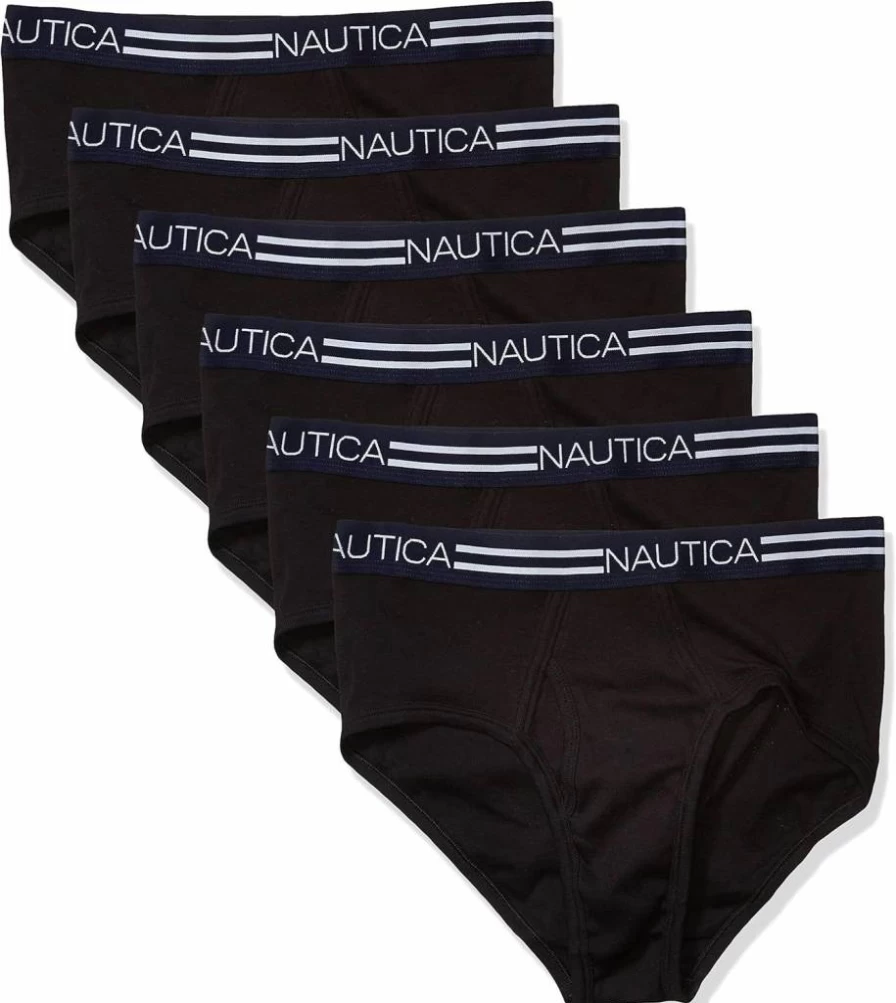 Nautica Men's Cotton Classic Multipack Underwear Briefs – Soft Comfort Fit Boxer Shorts for Men