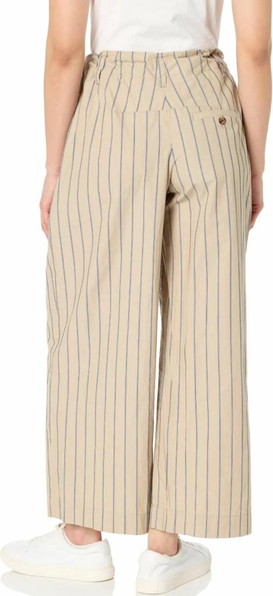 Nautica Women's Striped Wide-Leg Pants - Comfortable Casual High-Waisted Trousers for Women