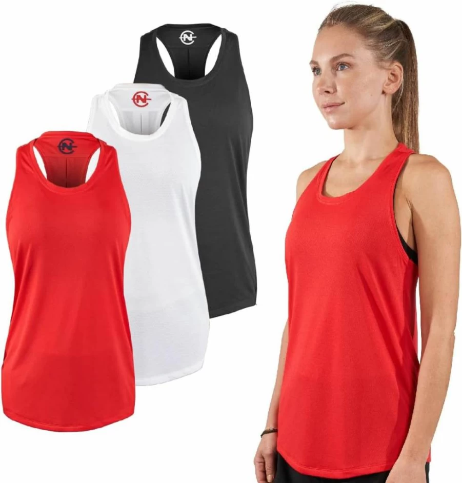 Nautica Women's Competition 3-Pack Dry-Fit Workout Tank Tops for Gym, Running, Yoga & Athletic Activities